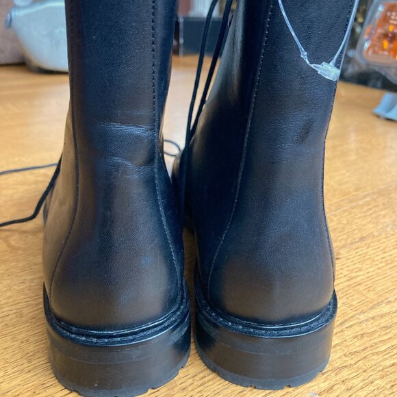 Womens Ralph Lauren Ensley Leather Combat Boots Excellent 11 Black Dr. Martens - Picture 5 of 15